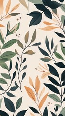 Canvas Print - Nature-inspired phone background with elegant foliage design.