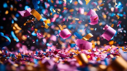 Canvas Print - Colorful Confetti Exploding, Celebration, Party, Festive