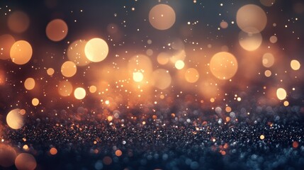 Sticker - Abstract Background with Golden Bokeh and Glitter