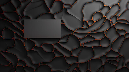 Wall Mural - A black and orange abstract wall with a black square in the middle