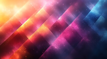 Poster - Colorful abstract geometric background with gradient hues and stars. Digital art and creativity concept