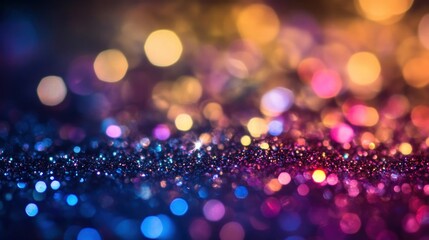 Wall Mural - Abstract Blurred Background with Colorful Bokeh and Glitter