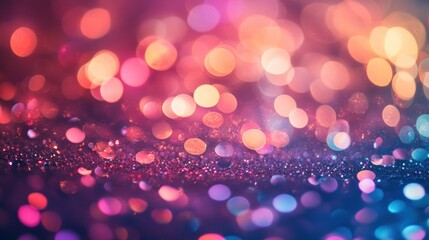 Poster - Abstract Blurred Background with Colorful Bokeh and Glitter