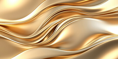 Fototapete - 3d style Gold liquid texture background, abstract golden backdrop