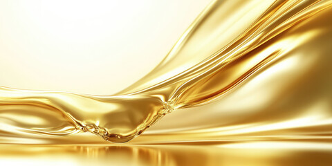 Fototapete - 3d style Gold liquid texture background, abstract golden backdrop