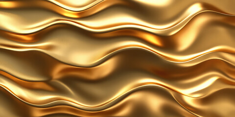 Fototapete - 3d style Gold liquid texture background, abstract golden backdrop