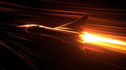 Wall Mural - space ship with flying trails