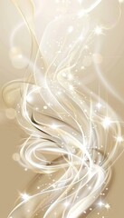 Aufkleber - Abstract light beige background with elegant waves, swirls and glitter for festive design