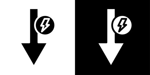 Poster - Energy reduction icon Isolated flat vector in outline