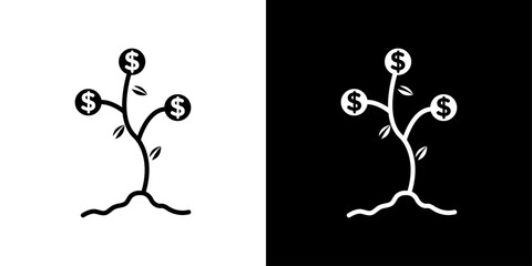 Poster - Investment tree icon Isolated flat vector in outline
