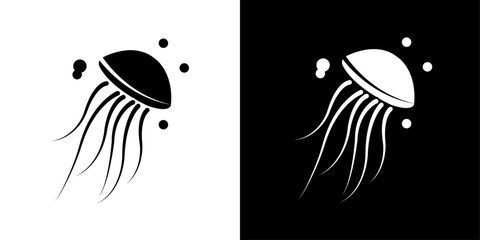 Jellyfish icon Isolated flat vector in outline