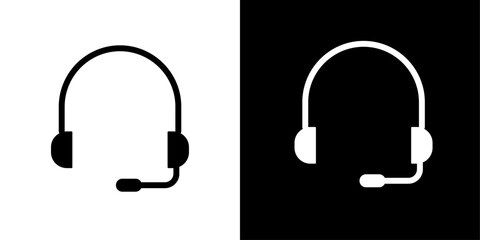 Poster - Support headset icon Isolated flat vector in outline