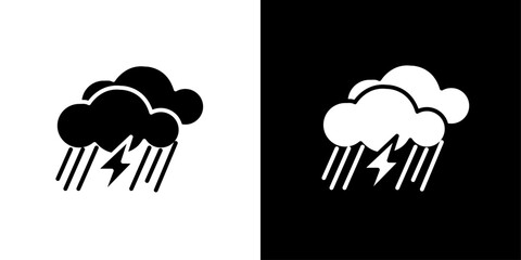 Poster - Thunderstorm icon Isolated flat vector in outline