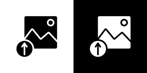 Poster - Upload photo icon Isolated flat vector in outline