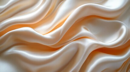 Poster - Smooth cream silk fabric with elegant folds, texture and luxury concept