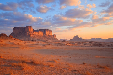 Canvas Print - beautiful view on the desert generative ai