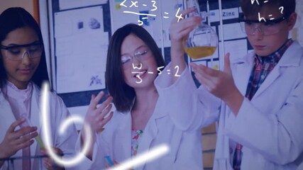 Poster - Animation of scientific data processing over diverse children scientists in laboratory