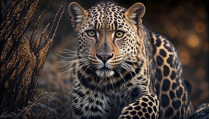 Wall Mural - close up of a leopard..