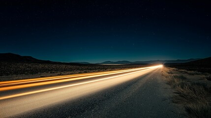 Wall Mural - night view of light coming across the road