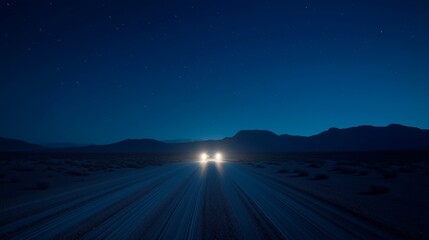 Wall Mural - night view of light coming across the road