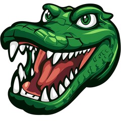 Wall Mural - Cartoon Alligator Head Mascot Illustration