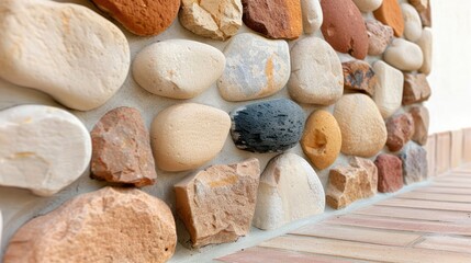 Wall Mural - Rugged Beige Stone Grunge Background with Rough Texture for Rock Wall Designs