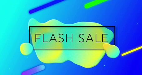 Poster - animation of flash sale text over vibrant pattern background