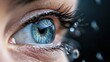 © LifeMedia - An extremely detailed close-up of a blue eye with long eyelashes, showing a tear falling, which captures emotions and expressions in a highly artistic and poignant manner.