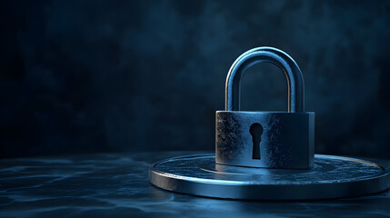 padlock on a dark background - security concept