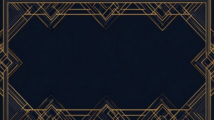 Aufkleber - Abstract Geometric Background with Golden Lines and a Dark Blue Center