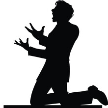Silhouette of an actor gesturing dramatically