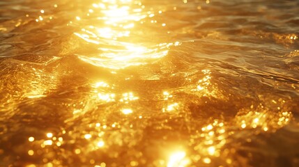 Aufkleber - Golden sunshine sea water surface texture : Generative AI