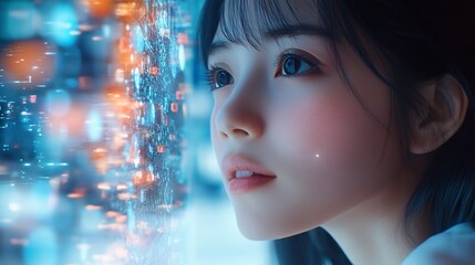 Poster - Human interact with AI artificial intelligence virtual assistant chatbot in concept of AI artificial intelligence prompt engineering LLM AI deep learning to use generative AI for work  : Generative AI