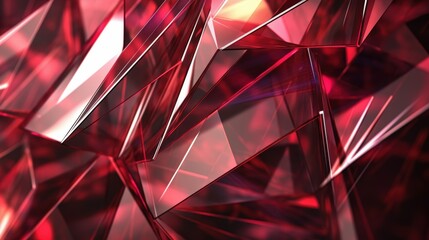 Sticker - Vibrant red crystal abstract background