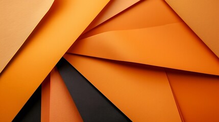 Poster - Creative abstract paper background orange white brown black colors paper Solid colors geometric lines and shapes : Generative AI