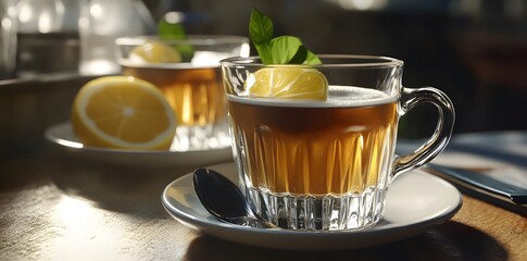 Poster - Lemon and Mint Tea on a Sunny Day