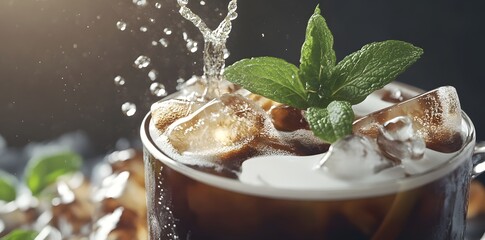 Wall Mural - Refreshing Iced Coffee with Mint