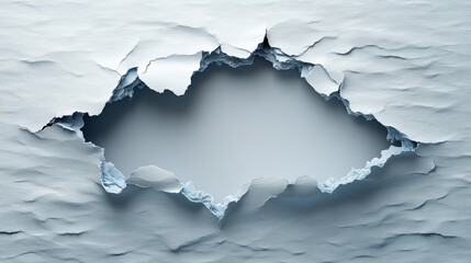 Poster - Torn paper revealing blue background, textured surface. Artistic concept