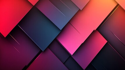 Fototapete - Black pink red modern abstract background Geometric shape Viva magenta Color 2023 Triangles lines stripes Futuristic Gradient Clock business time concept Bright Minimal Web banner : Generative AI