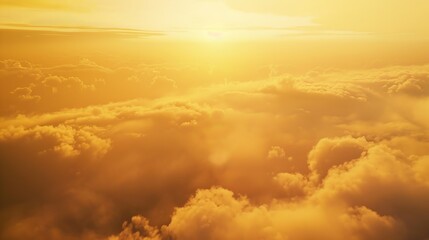 Wall Mural - golden sunset with hazy clouds : generative ai