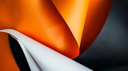 Poster - Creative abstract paper background orange white brown black colors paper Solid colors geometric lines and shapes : Generative AI