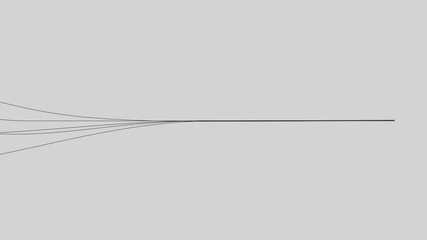 Poster - Paper, lines and pencil drawing with connection, animation and data journey on white background. Information, network and link in race for technology, innovation and creativity in global system.