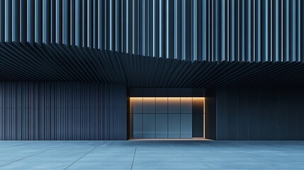 Poster - Steel Facade Modern Building Exterior Architecture details Abstract Modern Exterior Architecture Abstract business interior in minimalism : Generative AI