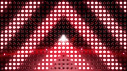 Poster - Animation of neon glowing light spots pattern moving over black background