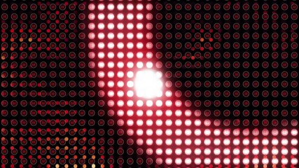 Poster - Animation of neon glowing light spots pattern moving over black background
