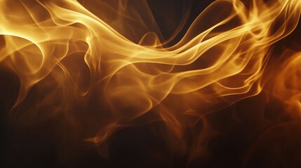 Abstract illustration of flowing gold smoke on a dark background featuring golden hues and artistic impressions of vapor