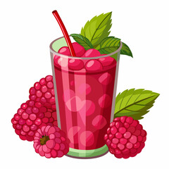 Wall Mural - glass of raspberry juice