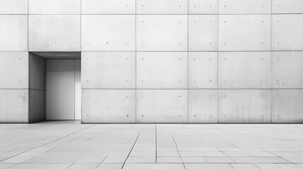 Poster - White building exterior minimal geometric architecture minimalist abstract wall : Generative AI