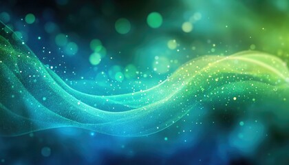 Vibrant abstract background in blue and green hues with sparkling glitter elements Artistic and visually appealing design