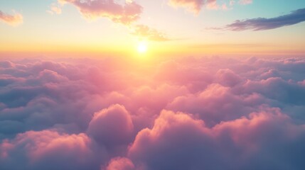 majestic morning colorful sunlight brush in air heavenly light reflected on fluffy clouds in golden time bright sun beams rays over panoramic view in summer gorgeous season freedom n p : Generative AI